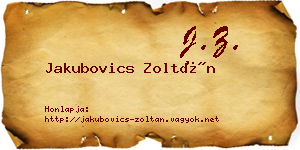 Jakubovics Zoltán névjegykártya