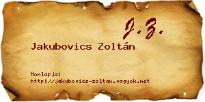 Jakubovics Zoltán névjegykártya